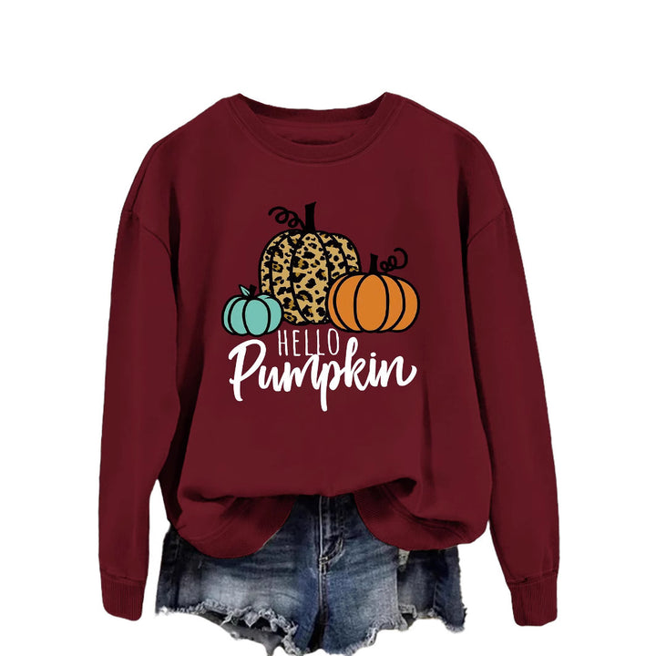 Damen Sweatshirt mit kreativem Herbstmotiv und lässigem Schnitt Drune