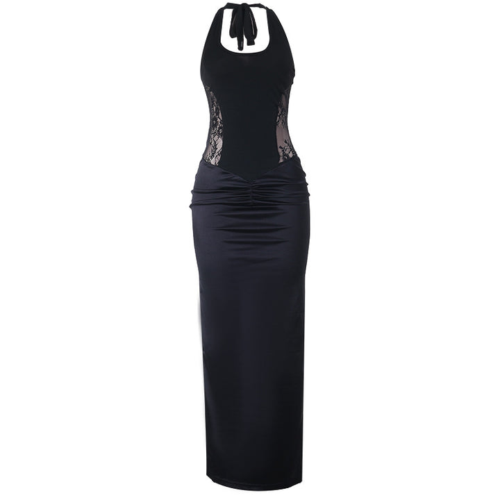 Damen Elegantes Maxikleid mit raffiniertem Spitzenoberteil und fließendem Rock Drune