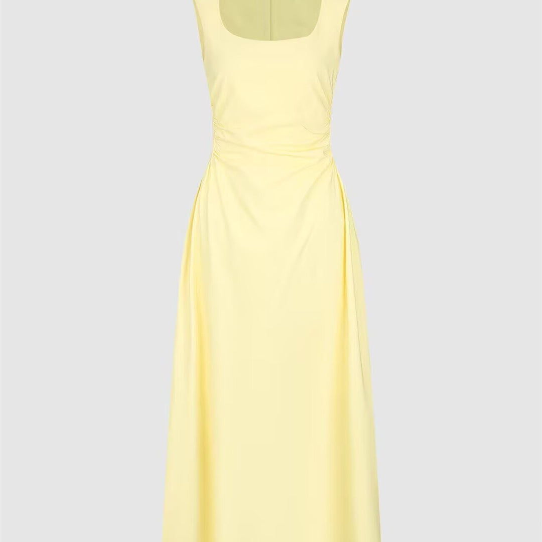 Damen elegantes Maxikleid mit quadratischem Ausschnitt und schmeichelndem Schnitt Drune
