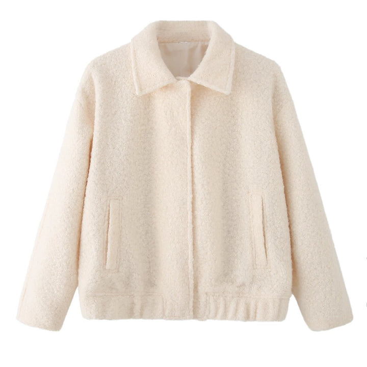 Damen strapazierfähige und kuschelige Teddyjacke mit elastischem Bund Drune