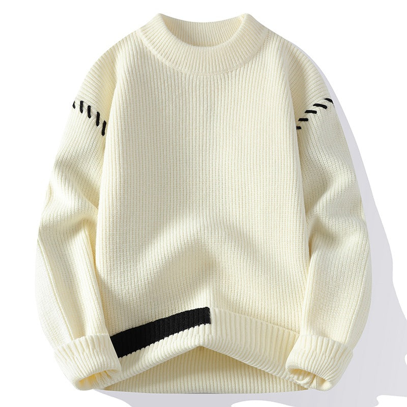 Damen Grober Strickpullover mit innovativem Design und dekorativen Details Drune