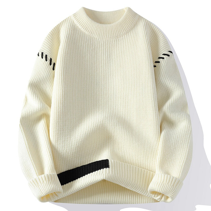 Damen Grober Strickpullover mit innovativem Design und dekorativen Details Drune