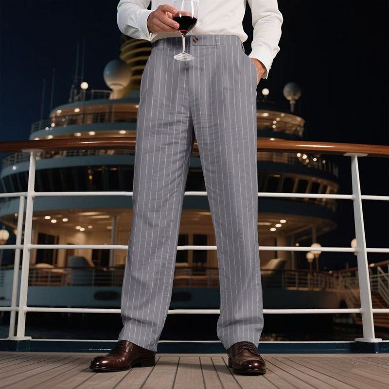 Herren elegante Streifen-Hose Drune