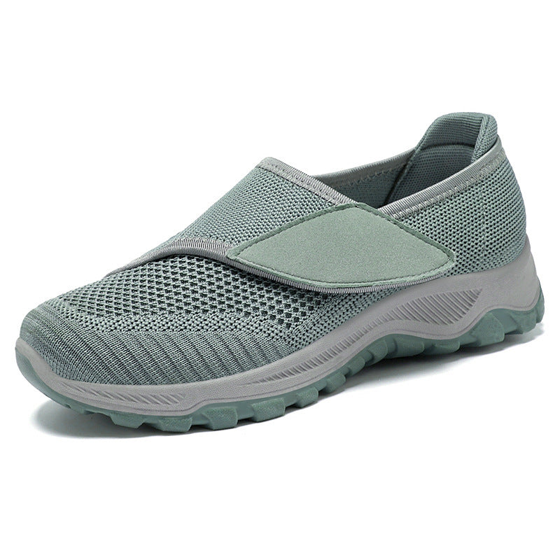 Damen nan verstellbarer Strick-Slip-On Wandersneaker mit Klettverschluss und profilierter Dämpfungssohle Drune