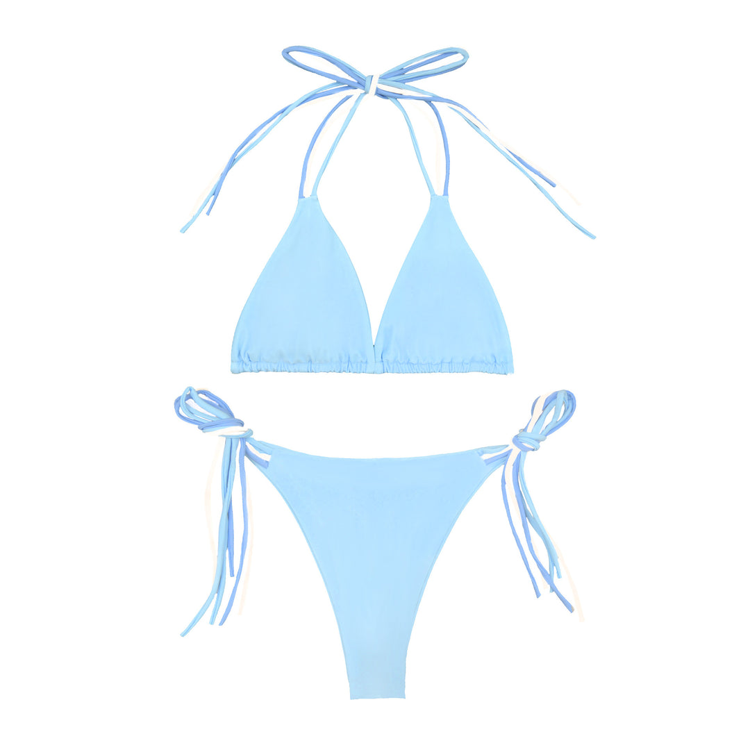 Damen Triangel-Bikini mit elegante Bindebänder Drune