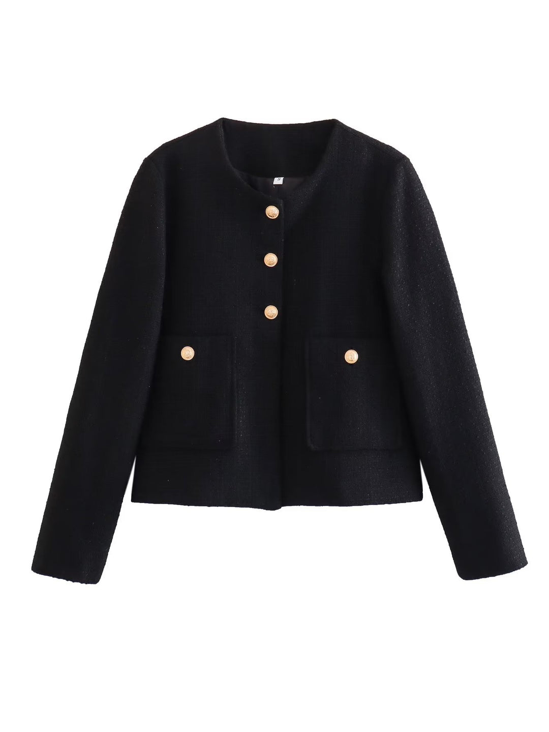 Damen Kurze Tweedjacke mit dekorativen Knöpfen Drune