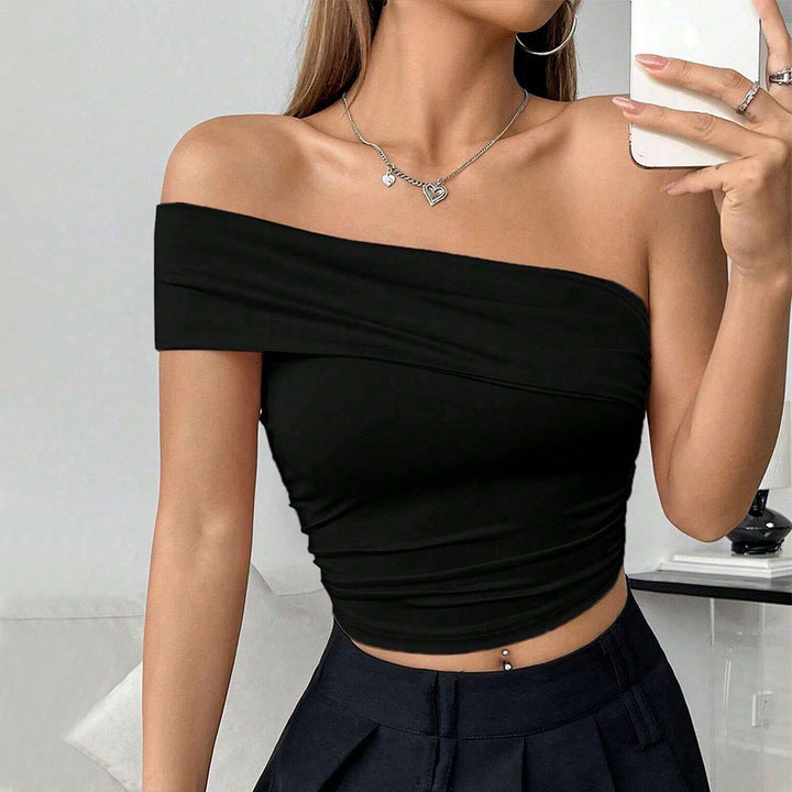 Damen Off-Shoulder Crop-Top Drune