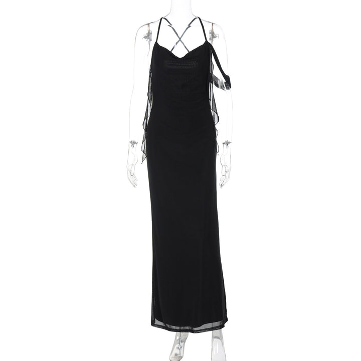 Damen Maxikleid mit verführerischem Schnitt und raffinierten Rüschendetails Drune