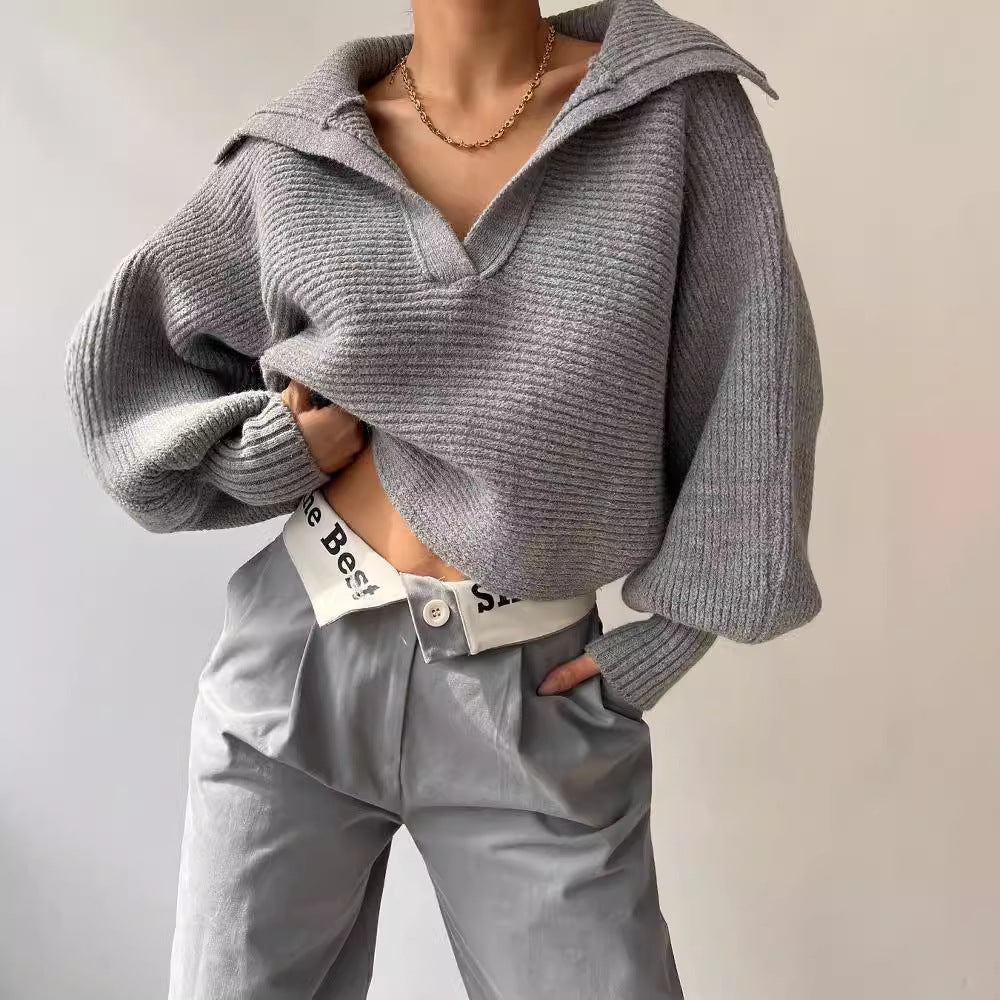 Damen Oversized Strickpullover Drune