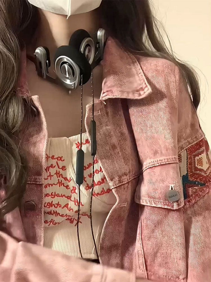 Damen Denimjacke mit einzigartigen Stickereien und modischem Design Drune