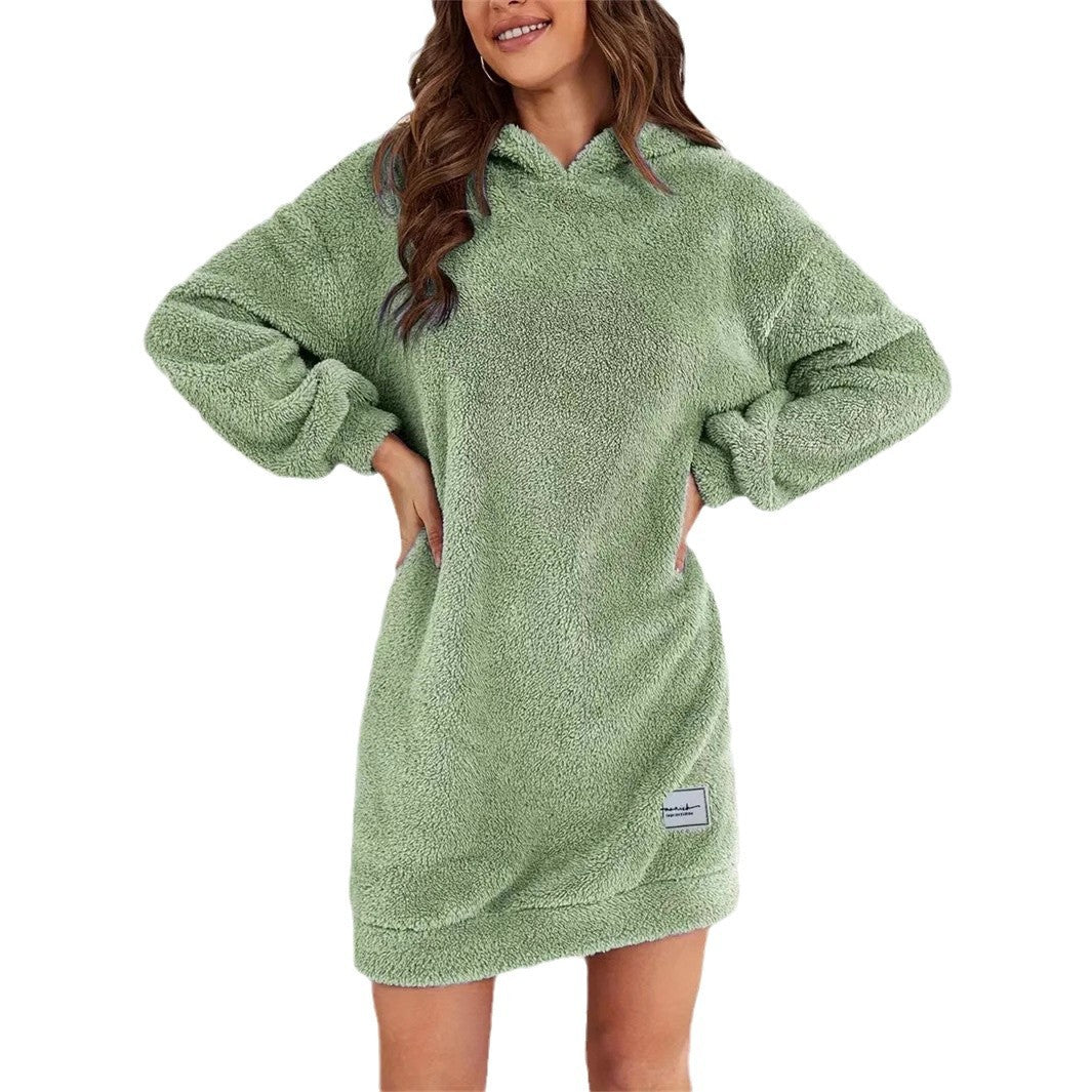 Damen Kuscheliges Hoodie-Kleid Drune