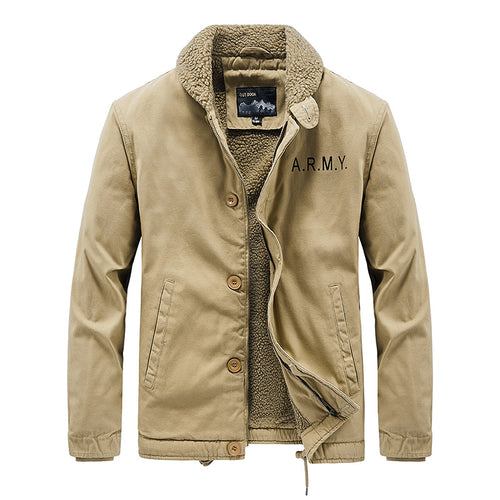 Herren nan gefütterte Fieldjacke mit Teddyfutter, verdeckter Zweiwege-Reißverschluss und Kordelzug Saum Drune
