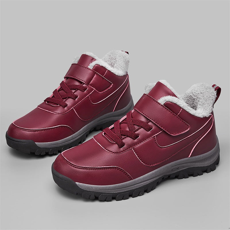 Damen Warmgefütterte Winterstiefel mit rutschfester Sohle und verstellbarem Klettverschluss Drune