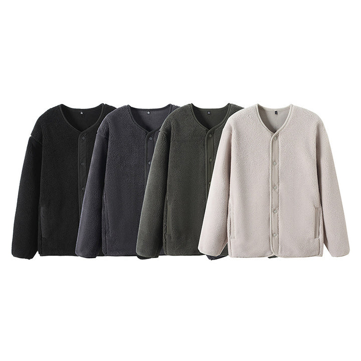 Damen Warm gefütterte Fleecejacke mit Druckknopfverschluss Drune