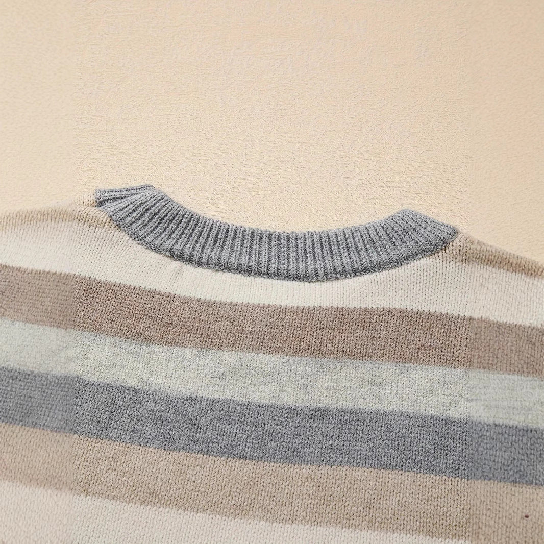 Damen modischer Strickpullover mit trendigen Streifen und lässigem Schnitt Drune