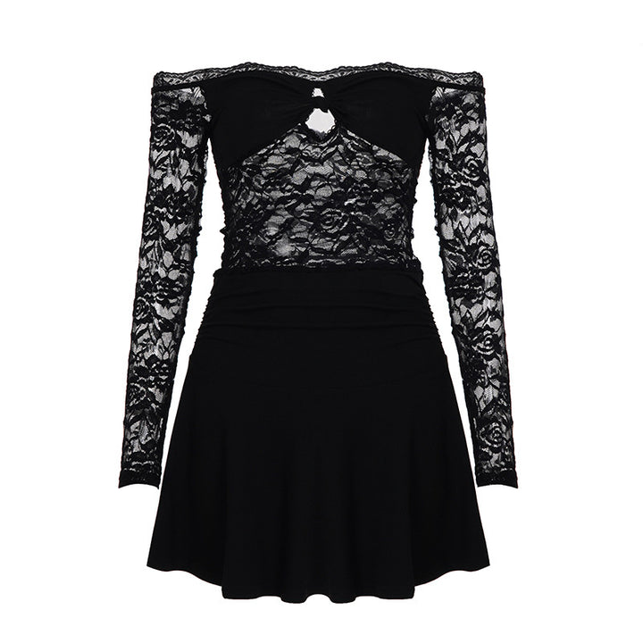 Damen Strandkleid mit zarten Spitzenakzenten und verführerischer Schnürung Drune