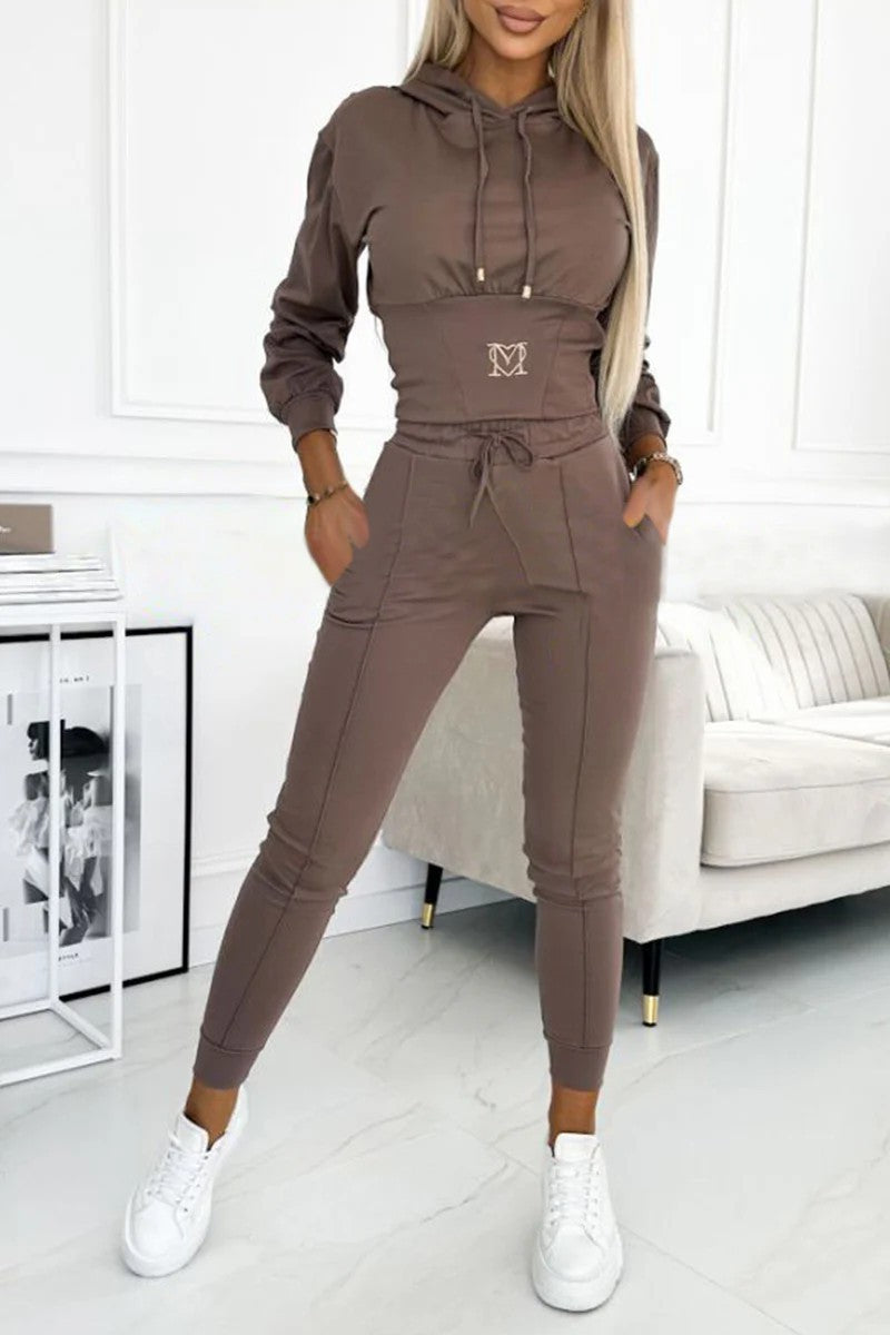 Femme Stylisches Sportliches Trainingsanzug Set Drune