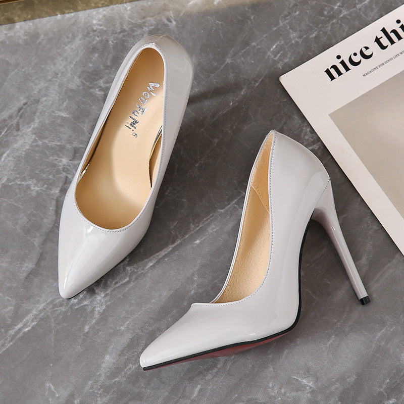 Damen elegante Pumps mit glänzender Oberfläche und ultra-hohem Absatz Drune