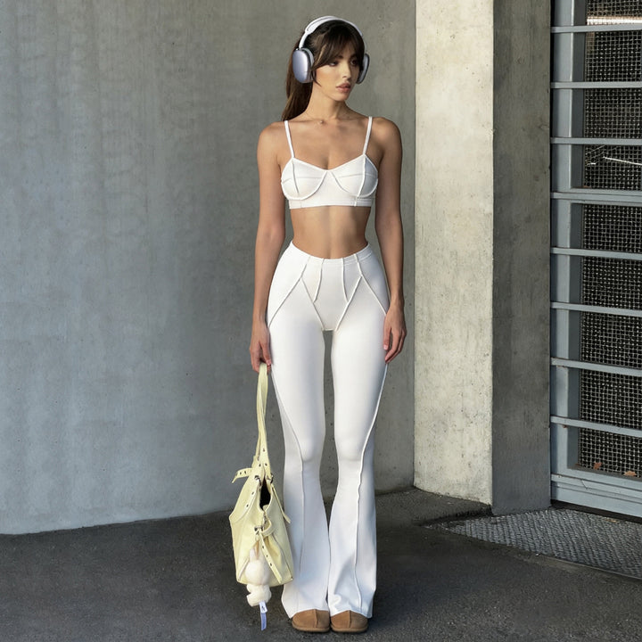 Damen Modische Flared Pants aus innovativem Stretch-Material Drune