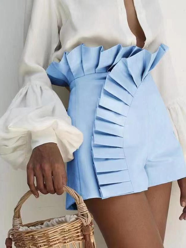 Damen Rüschenshorts mit asymmetrischem Schnitt Drune
