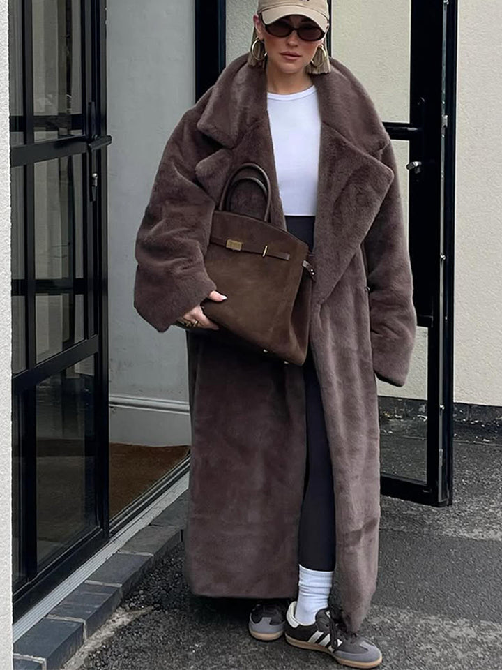 Damen Oversized Kunstfellmantel Drune