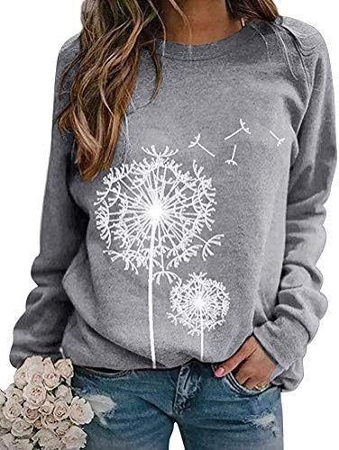 Damen Sweatshirt mit elegantem Pusteblumen-Motiv Drune