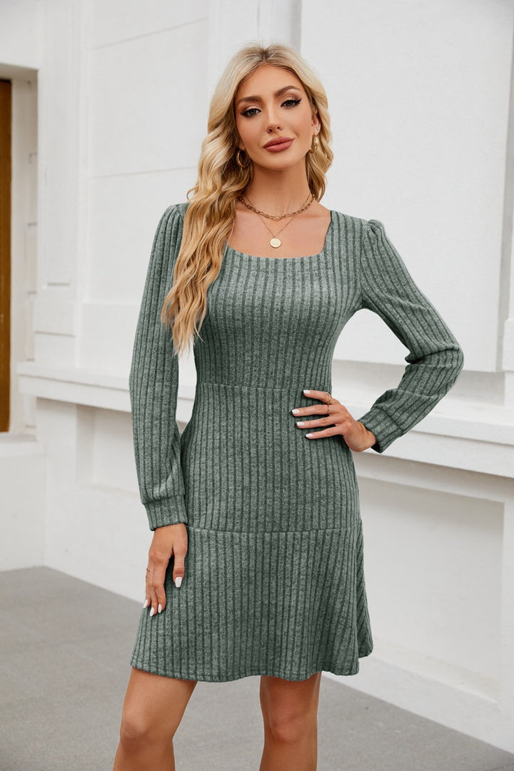 Damen gestricktes Midikleid Drune