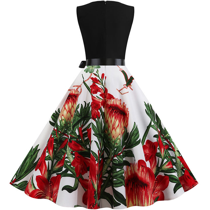 Damen Midikleid mit romantischem Blumendruck und schmeichelndem A-Linien-Schnitt Drune