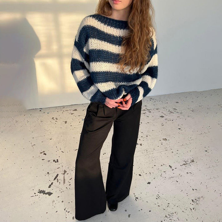 Damen Modischer Strickpullover mit lässigem Oversized-Schnitt Drune