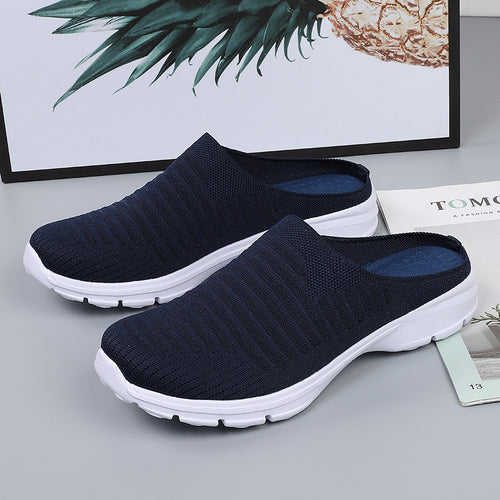 Damen nan gestrickter Schlupf-Clog mit stoßdämpfender EVA-Zwischensohle und ergonomischer Fersenstütze Drune