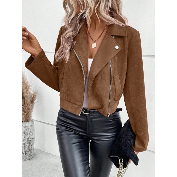 Damen kurz geschnittene Wildlederjacke Drune