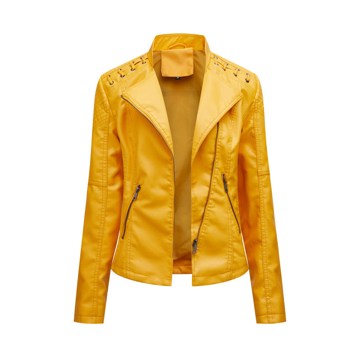 Drune | Freizeit Jacke aus veganem Leder mit Schulternaht für Frauen - Perfekt für legere Tage