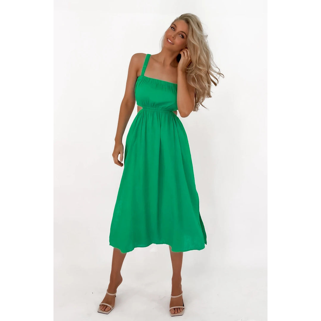 Damen Midikleid mit raffiniertem Schnitt und seitlichen Cut-Outs Drune