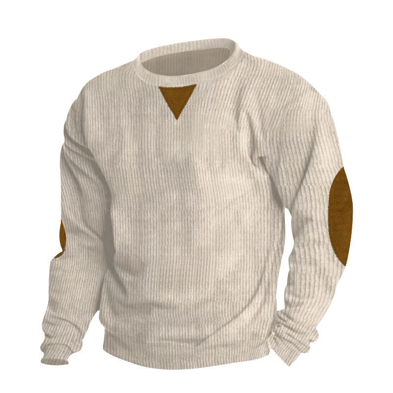 Herren Strickpullover mit einzigartigem strukturiertem Design und aufgesetzten Ellbogenpatches Drune