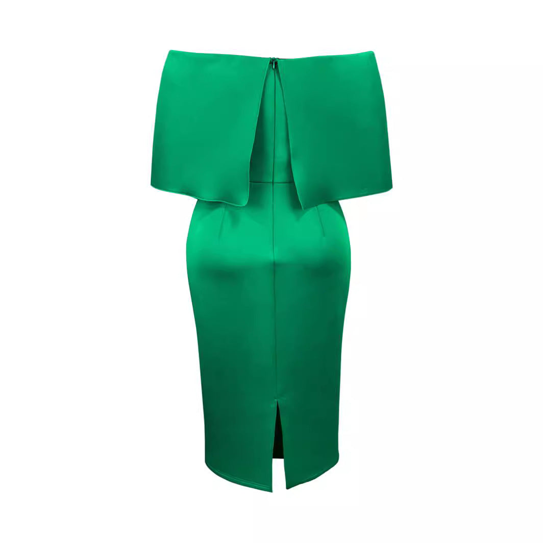 Damen Elegantes Midi-Kleid mit übergroßem Schleifen-Detail Drune