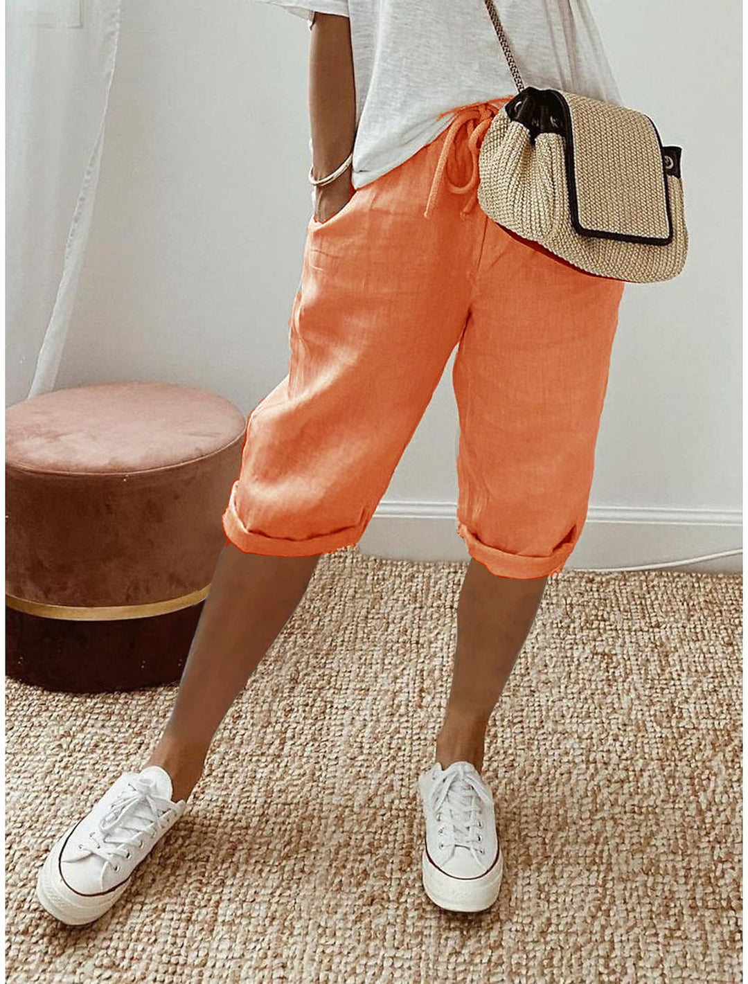 Leichte Shorts mit elastischem Bund für Damen Drune