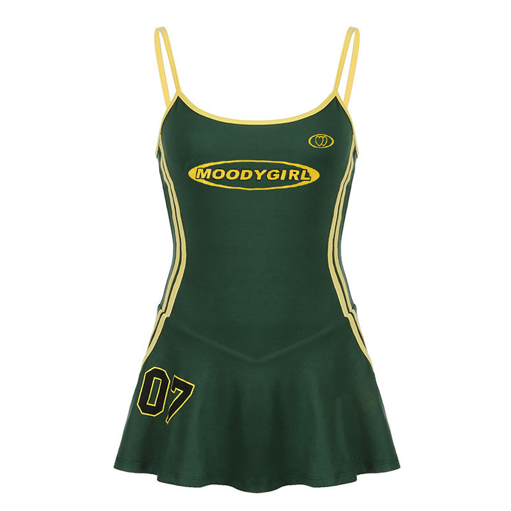 Damen Sportliches Kleid mit Spaghettiträgern Drune