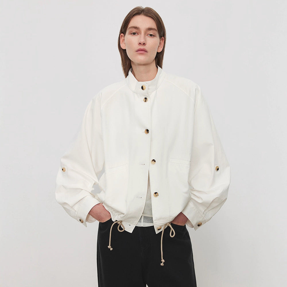 Damen Übergangsjacke mit Kapuze und verstellbarem Bund Drune
