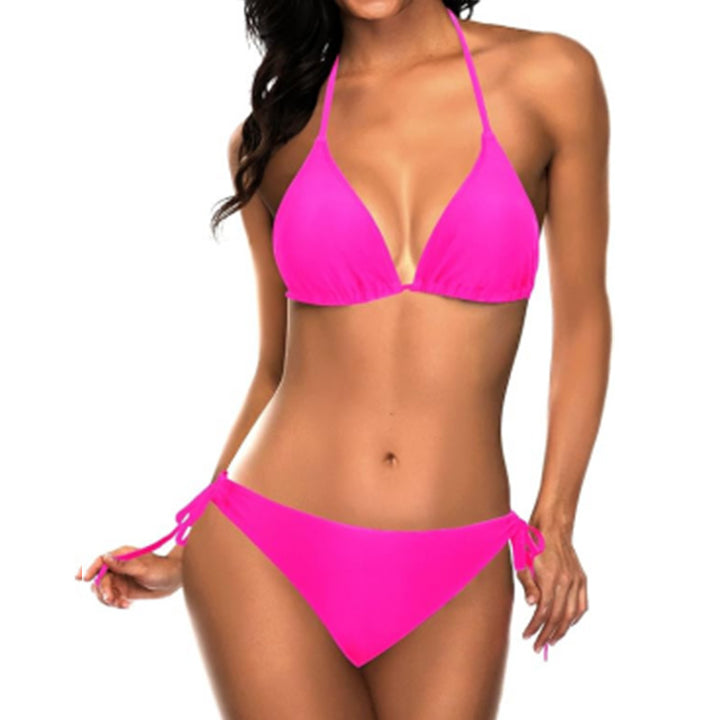 Damen Triangel-Bikini-Set mit verstellbaren Trägern und minimalistischem Design Drune