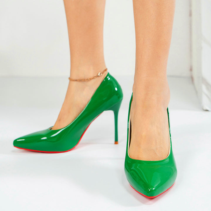Damen Hochhackige Pumps mit glänzendem Lackfinish und eleganter Silhouette Drune