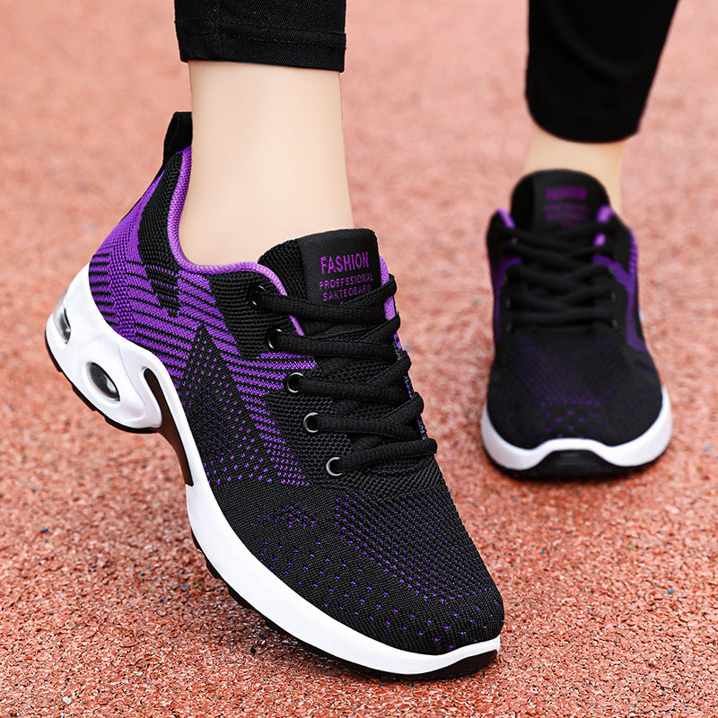 Damen nan sportive Strick-Sneaker mit stoßdämpfender Air-Unit, ergonomischer Komfortsohle und elastischer Schnürung Drune