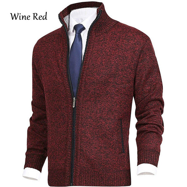 Herren Strickjacke mit Stehkragen und Reißverschluss Drune