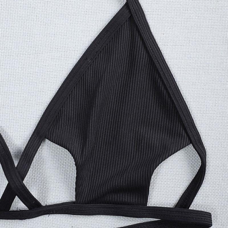 Damen Triangel-Bikinioberteil mit verstellbaren Schnürdetails Drune