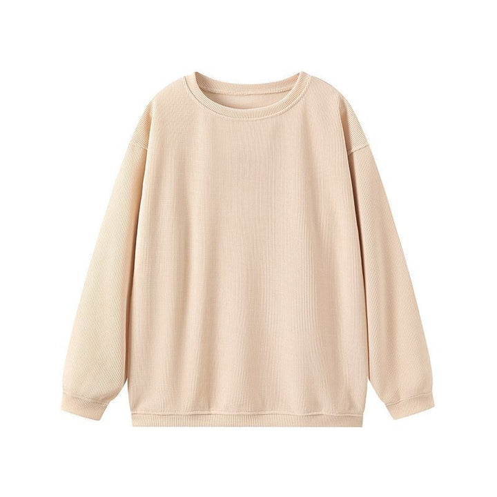 Damen Lässiges Sweatshirt mit Rippstruktur und weitem Schnitt Drune