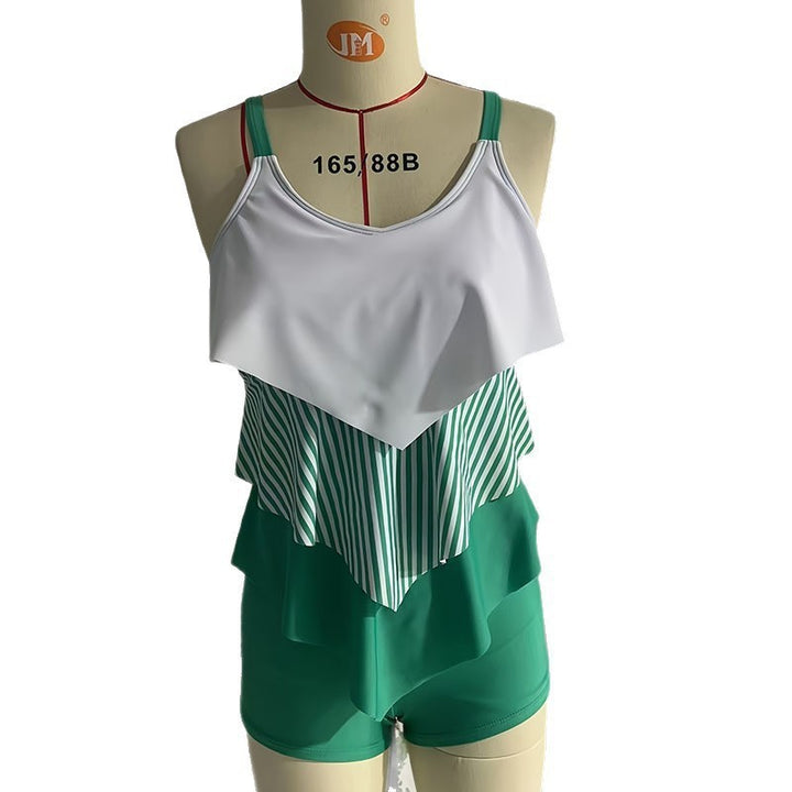 Damen Sportliches Tankini-Set mit modischem Rüschendesign Drune