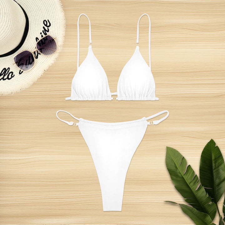 Damen Triangel-Bikini mit feinen Rüschendetails und verstellbaren Trägern Drune