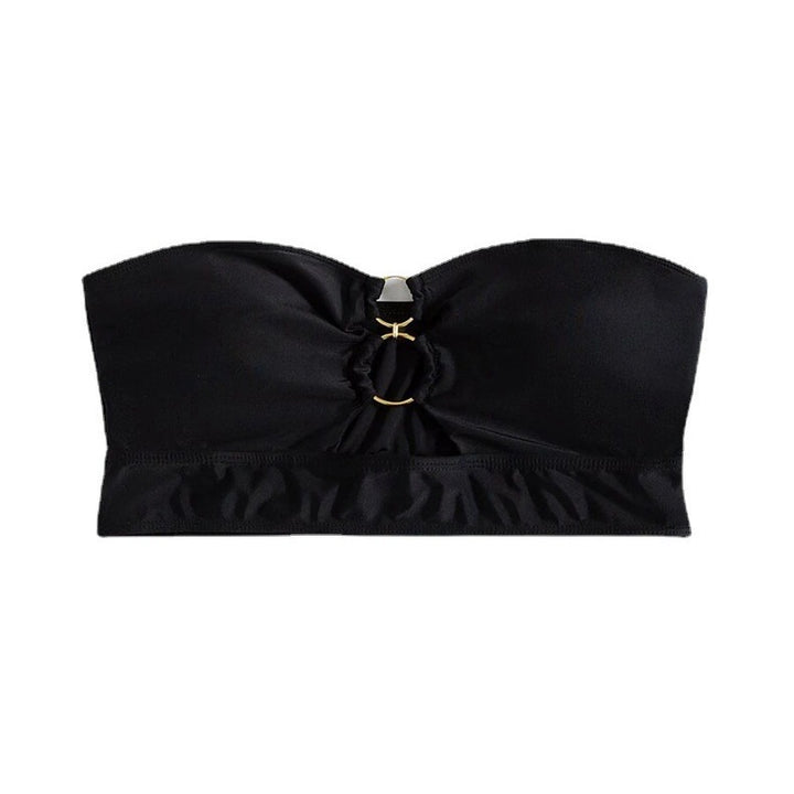 Damen Bandeau-Top mit dekorativem Ring Drune
