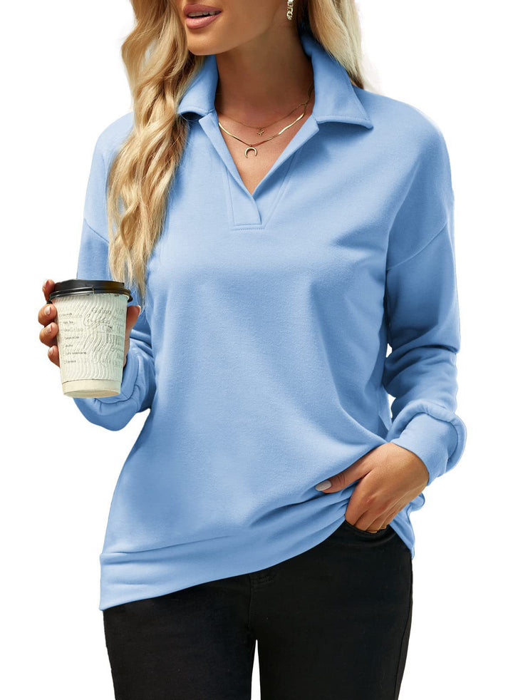 Damen Sweatshirt mit modernem Polokragen und komfortabler Passform Drune