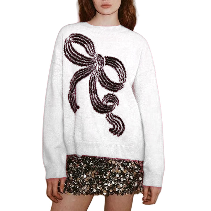Damen Pullover mit verspieltem Schleifenmotiv und weichem Material Drune