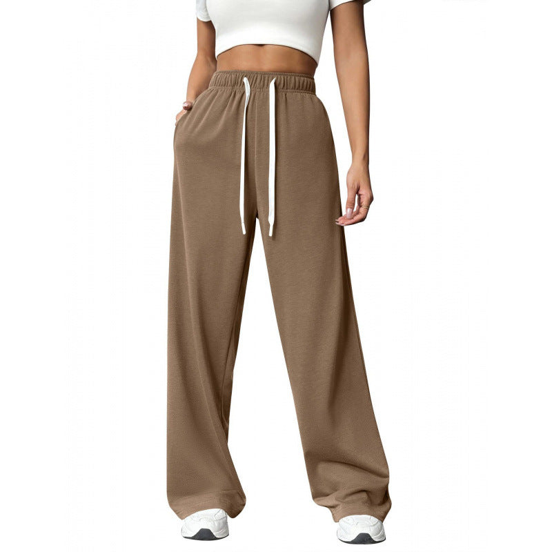 Damen Bequeme und lässige Freizeithose mit weitem Schnitt und elastischem Bund Drune